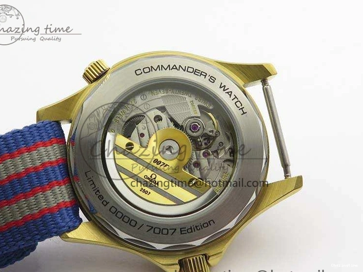 0417 Modern Seamaster 300M 007 YG URF 1:1 Best Edition White Dial Ceramic Bezel On Nylon Strap A 8115